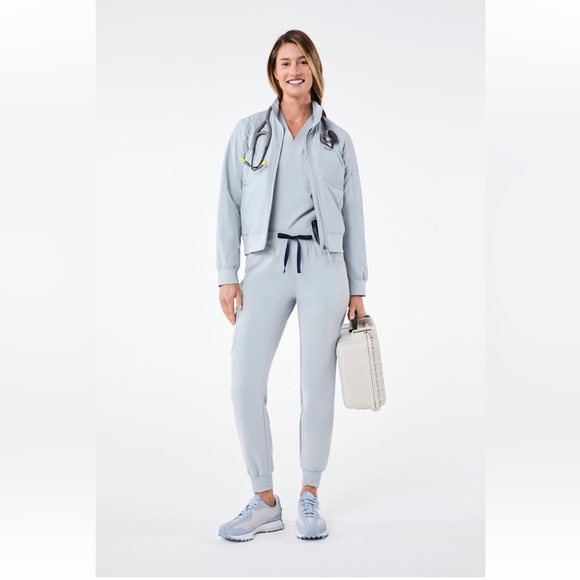 Figs Dusty Blue Catarina Scrub Top - Picture 7 of 9